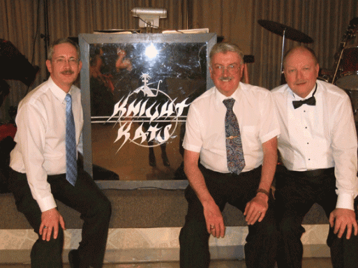 A picture of the Knight Kats band from 2008, featuring Tom Brown , Tom DeMartin, and Jim Stefan 