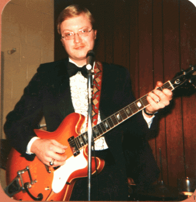 A picture of Jim Stefan, guitarist for the Knight Kats, from 1969