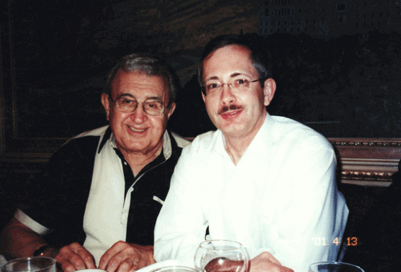 A picture of Tom Brown with accordion teacher Tony Dannon from 2001