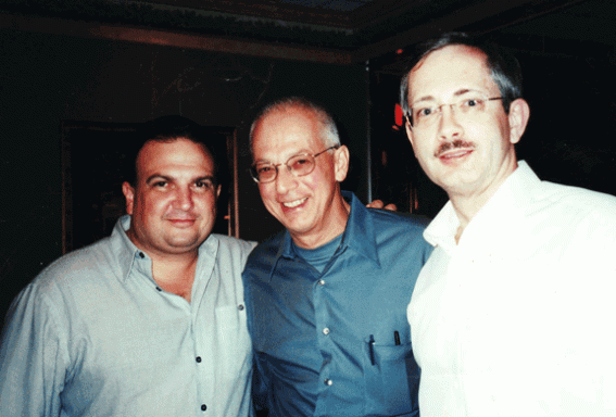 A picture of Tom Brown with classical accordionist Peter Soave and accordion maker John Castiglione